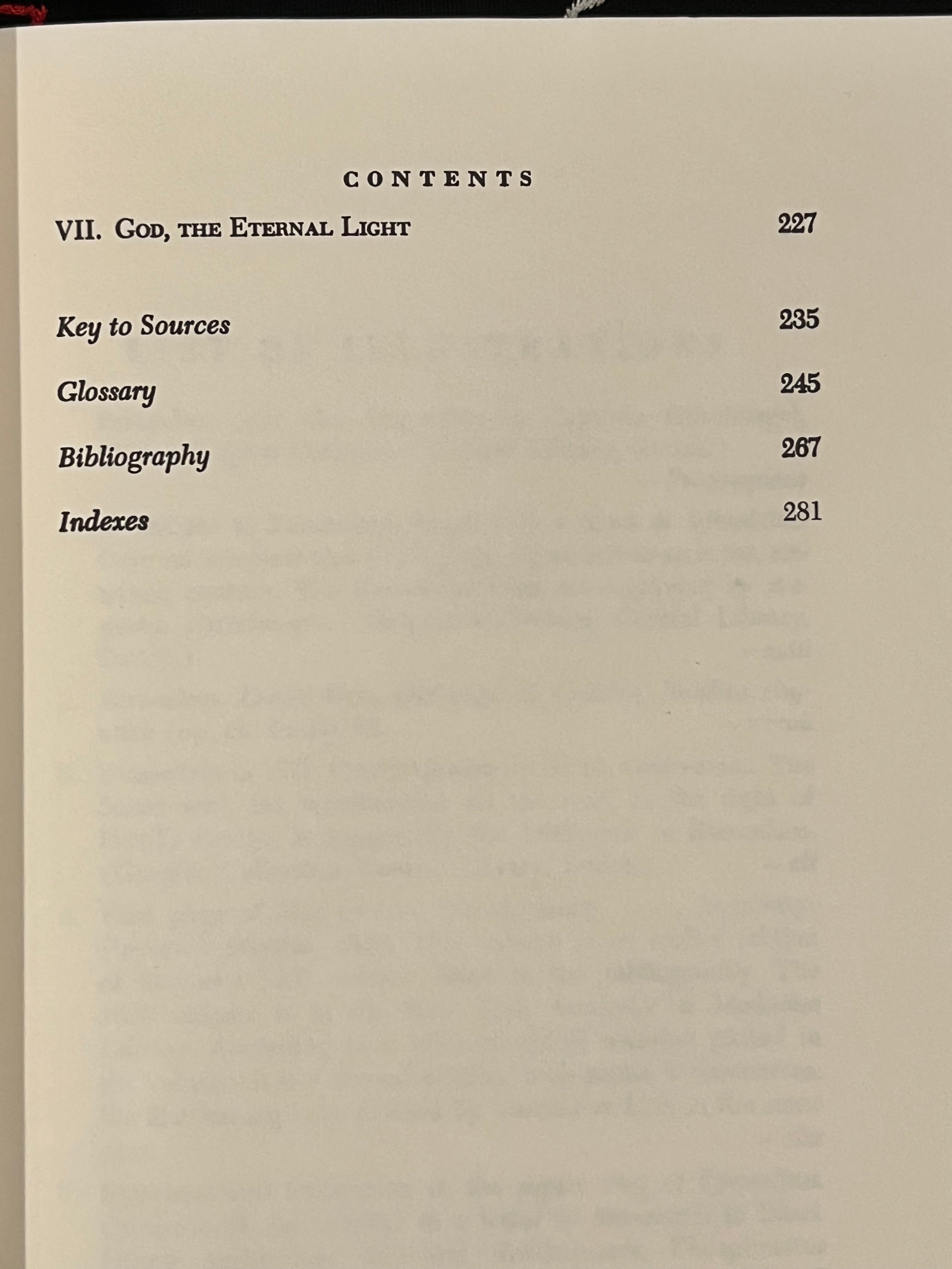 A printed book table of contents page with black serif text on an off-white page, listing chapter and section headings with page numbers.