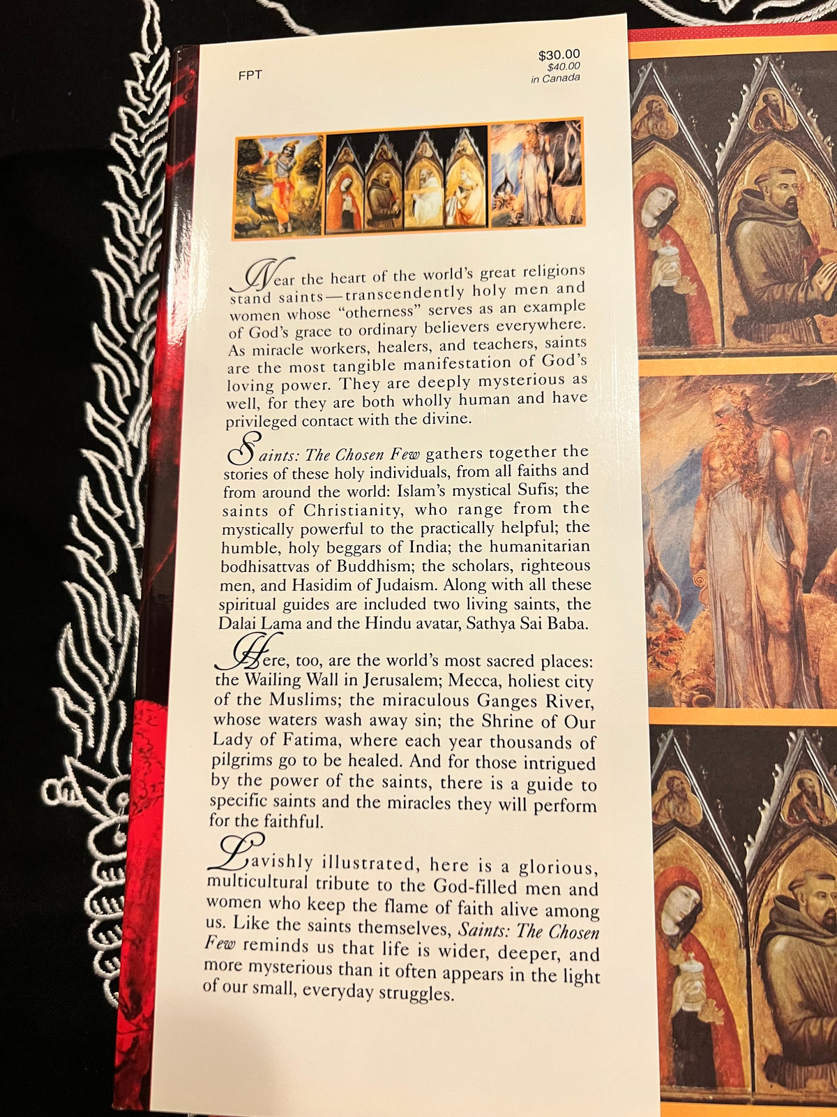 A printed page from a book or magazine featuring a decorative black-and-white border on the left, a small illustration on the upper right, and three paragraphs of serif text on a white page.